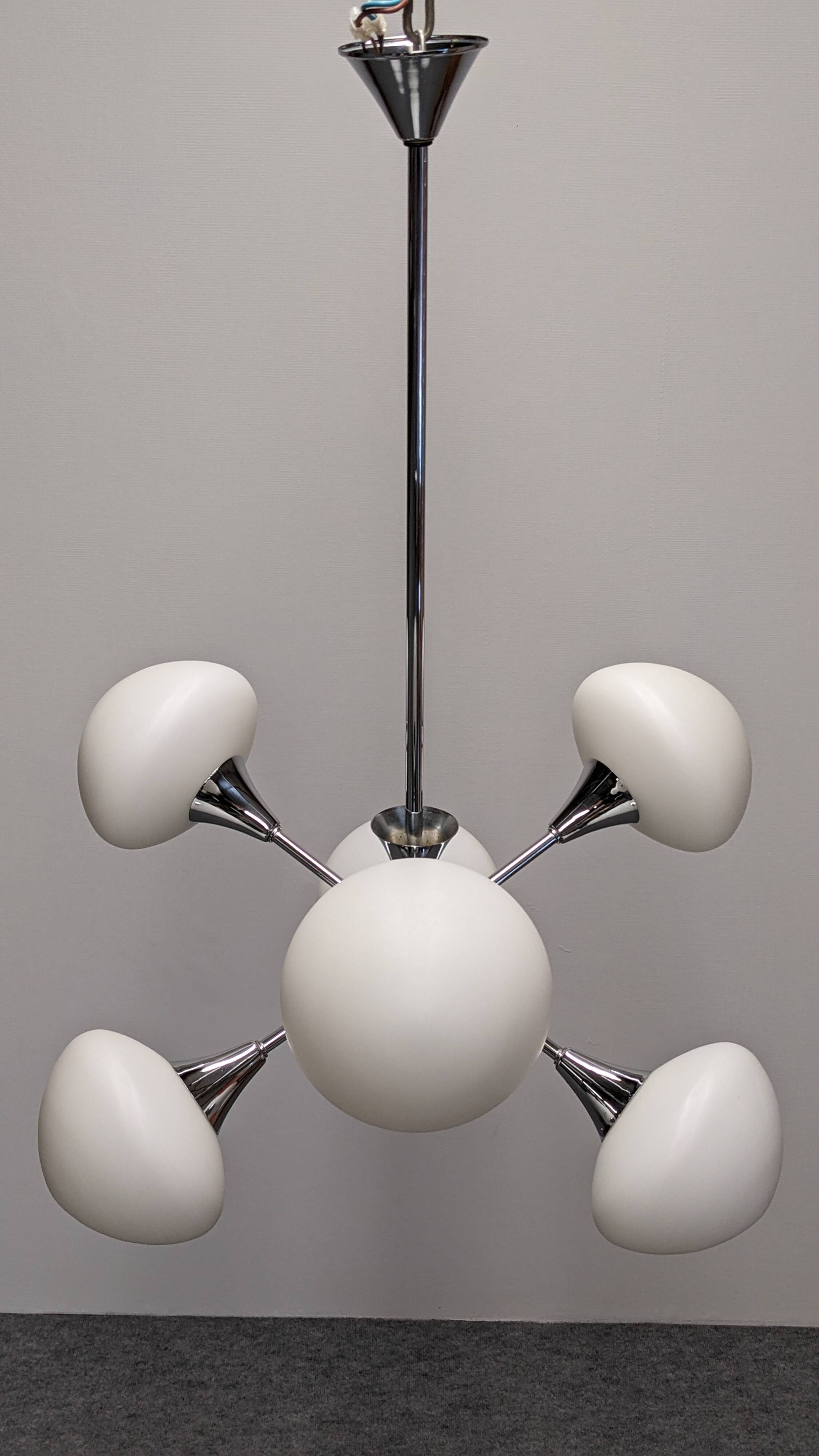 Space Age Sputnik chandelier with 6 lights, 50s-60s
