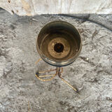 Vintage Golden Metal Stand Ashtray + Magazine Holder France