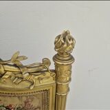 Écran de cheminée pare feux d'époque Louis XVI 18éme en bois dorée