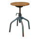Tabouret industriel d’usine métal et bois