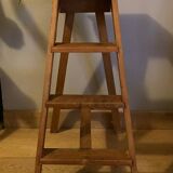 Solid wood stepladder with 4 levels, 20th century, mortise-tenon mountings