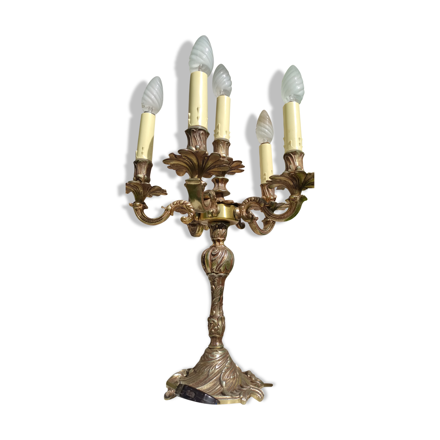 Chandelier bronze six branches électrique