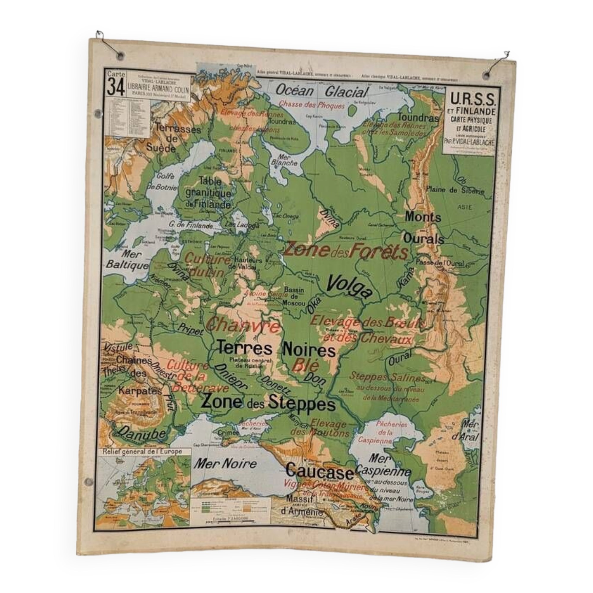 Vidal lablache school map - n°34 ussr and finland
