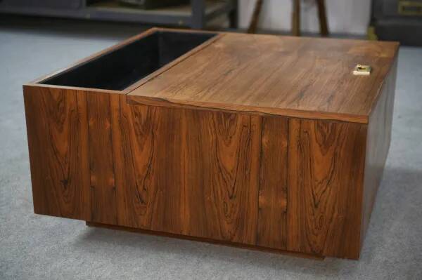 Table basse bar en palissandre 1970