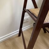 Folding chair occasional chair vintage wooden office chair with cane seat