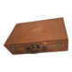 Antique leather and brass trunk/suitcase, high-end luggage circa 1930