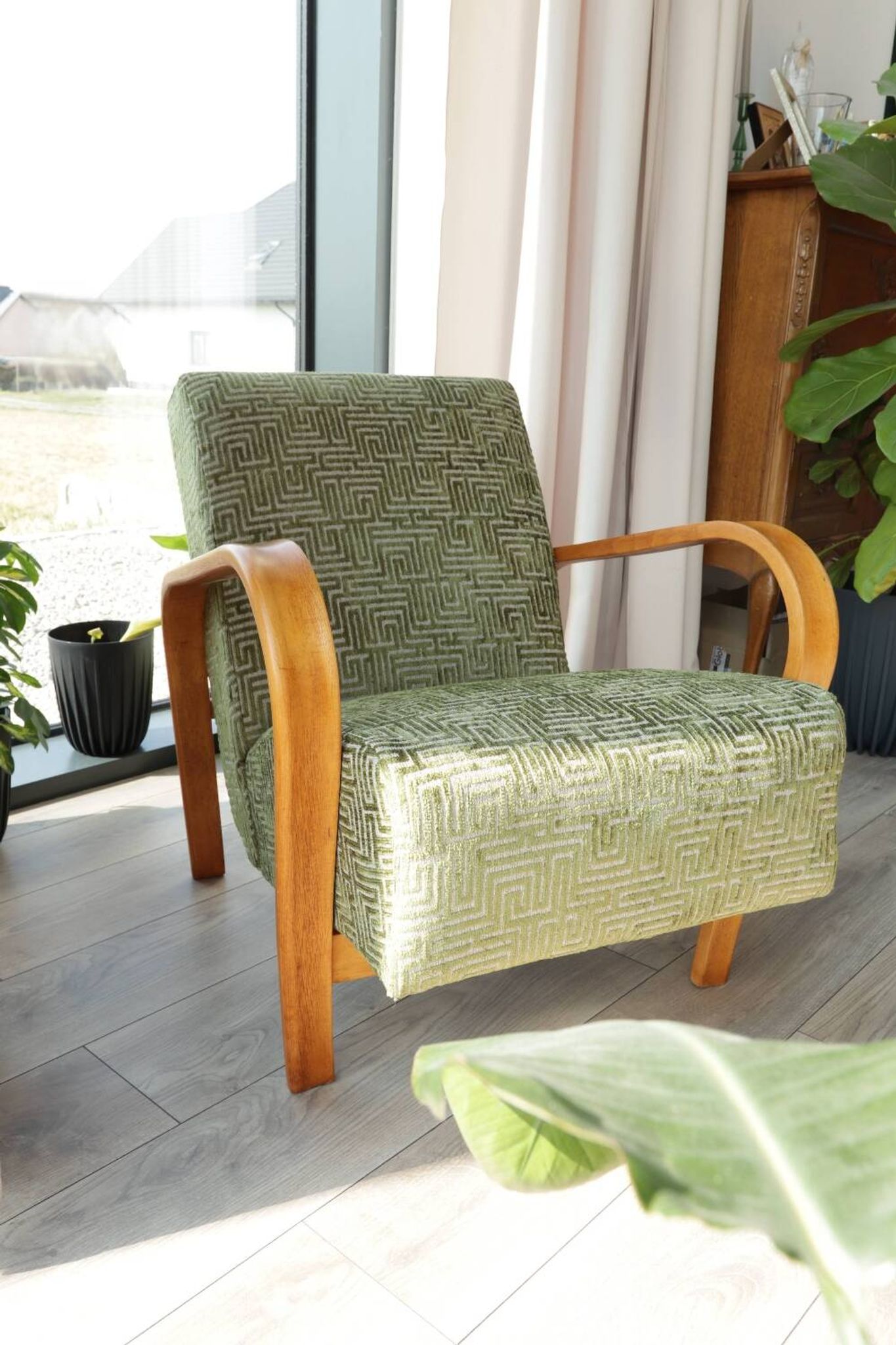Classic vintage armchair by A. Kropacek and K. Kozelka, Czechoslovakia, 1950s