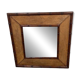 Big faux bamboo and leather mirror