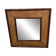 Big faux bamboo and leather mirror
