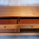 Scandinavian sideboard of blond wood and teak