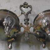 Silver metal table salters - boulenger paris hallmark