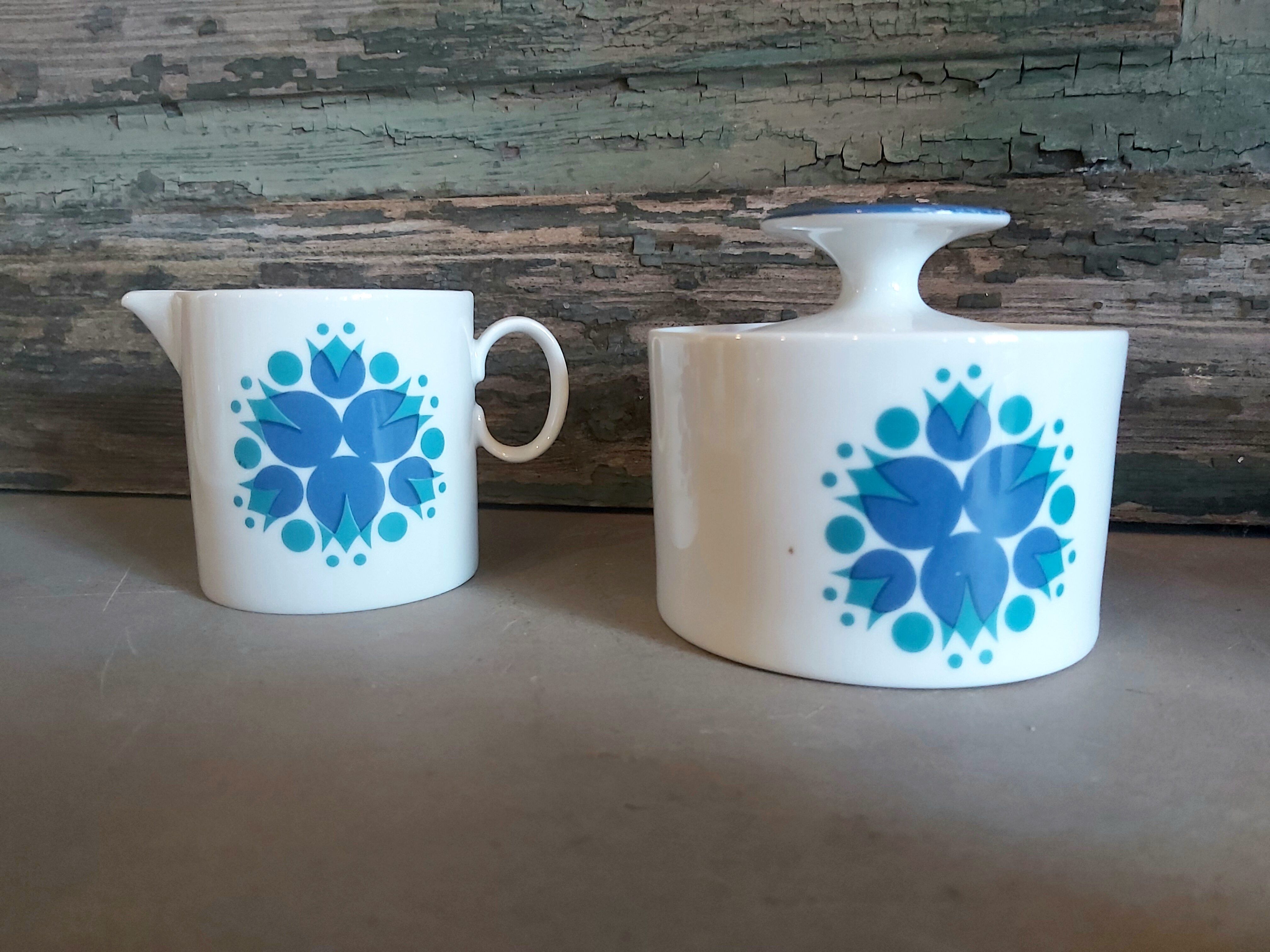 Thomas Rosenthal Germany porcelain Tulips coffee set in greens and blues