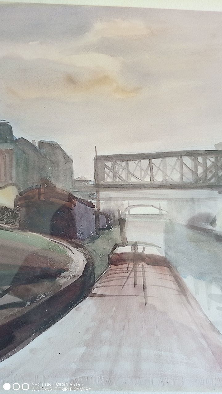 Maurice Bizet - Watercolor - 1927 signed - view of the port of Madrague (Marseille)