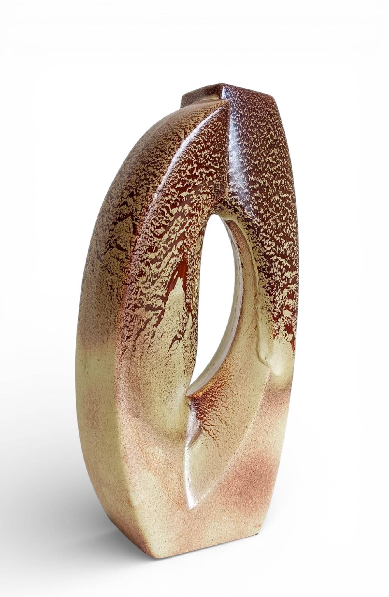 Midcentury Ceramic Vase Sculpture by Roberto Rigon for Bertoncello, Italy, 1960s