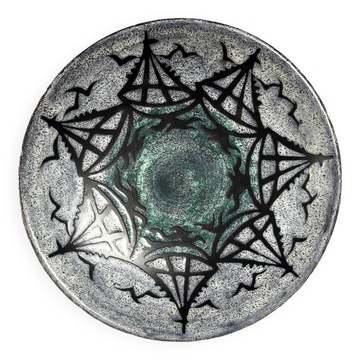 Grand plat rond St Clément motifs bateaux