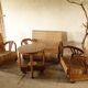 Art Deco Rattan and Teak Living Room Set from the 40s-50s.