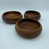 Lot of 3 bowls in Scandinavian teak teak style