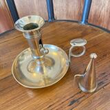 Bougeoir en laiton avec éteignoir