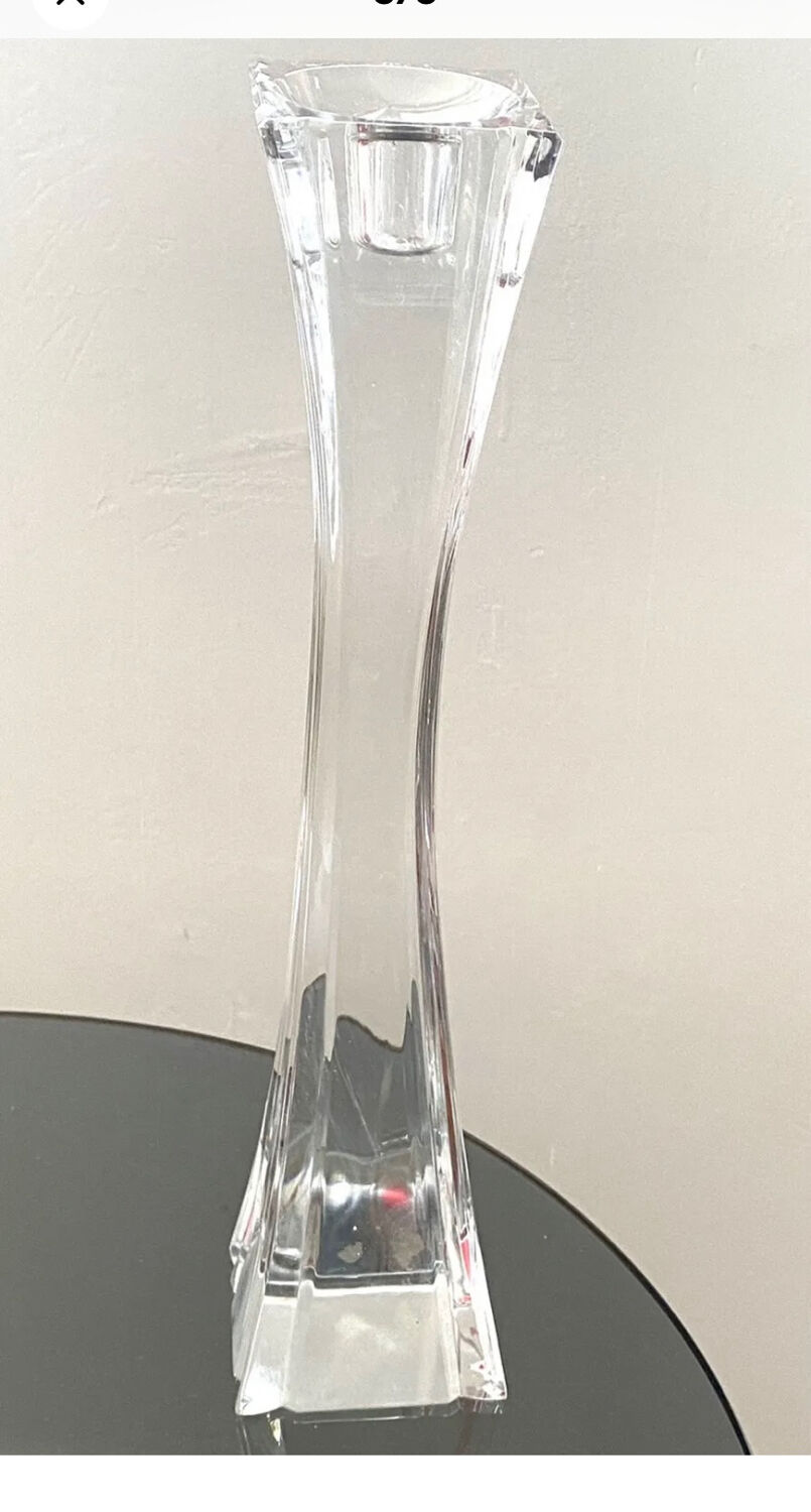 Old candlestick candlestick 1.3 kg bohemian crystal old antique glass