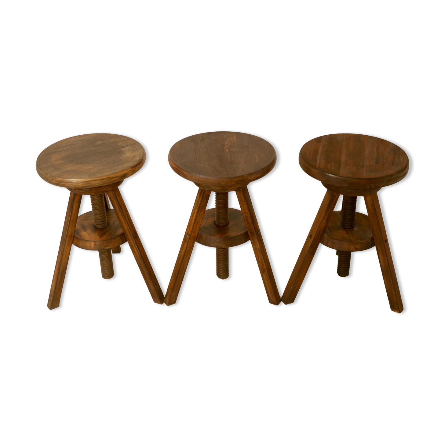 Set of 3 carpenter's screw stools
