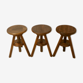 Lot de 3 tabourets à vis de menuisier