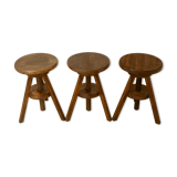 Set of 3 carpenter's screw stools