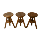 Set of 3 carpenter's screw stools
