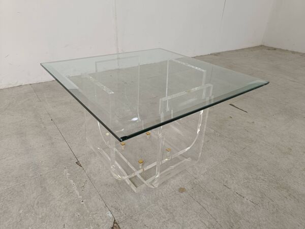 Petite table basse ou table d'appoint en lucite, années 1970