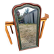 Miroir bois peint décor savoyard