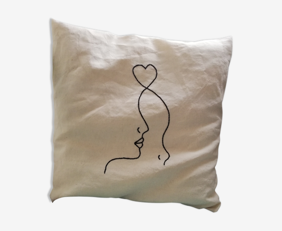 Coussin dessin trait continu