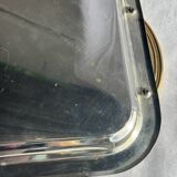 Silver-plated vintage tray with golden handles 29x45