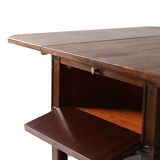 Vintage Scandinavian mahogany trolley 1940s with brass details