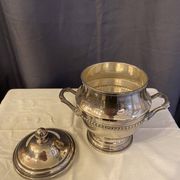 Antique 4-piece tea service silver metal louis xv style godron decor
