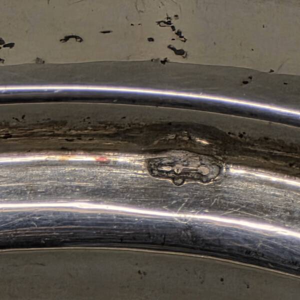 Antique German Porcelain Meissen Zwiebelmunster Teapot with silver, mid 180