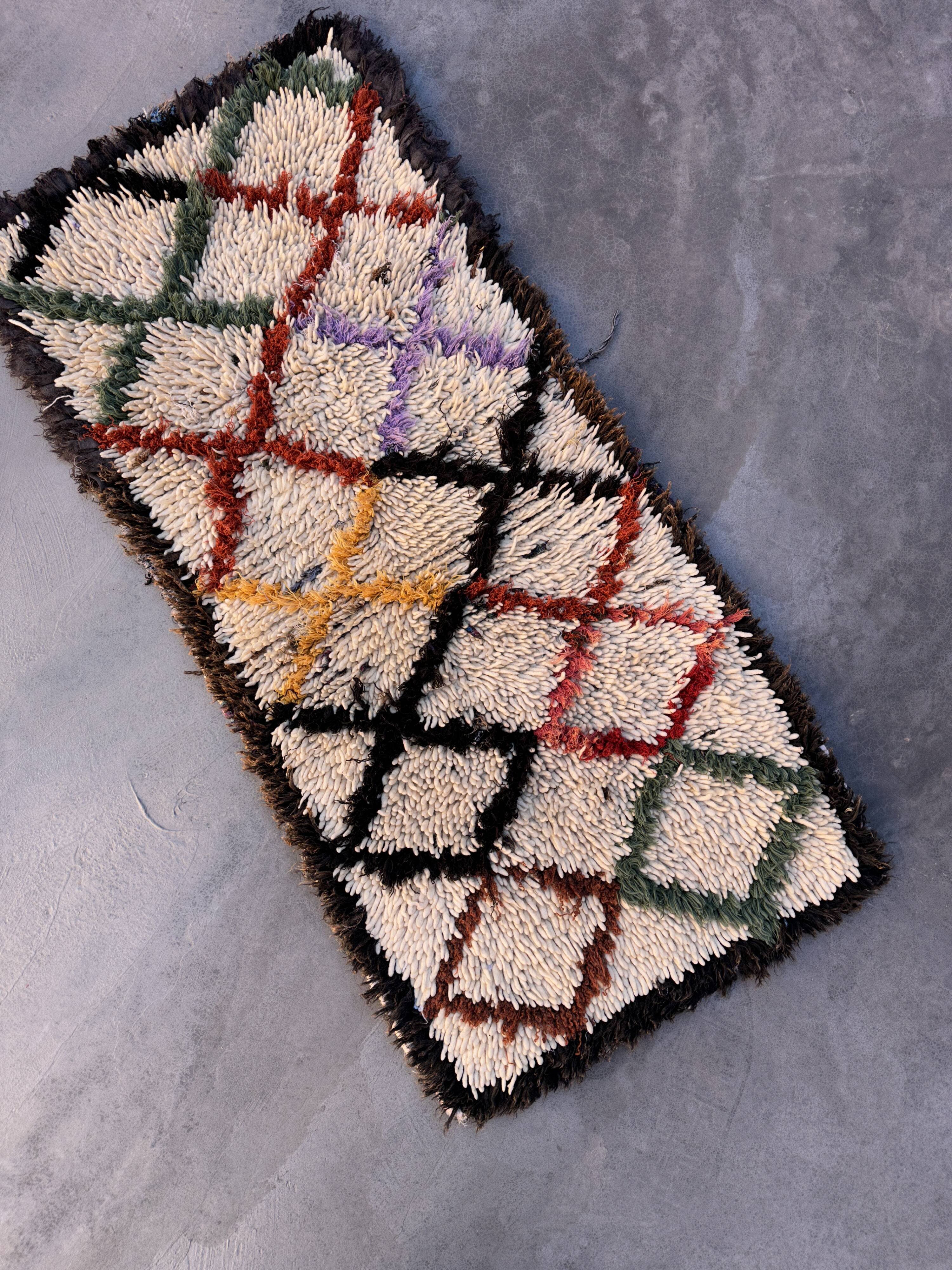 Moroccan carpet azilal colorful - 56 x 120 cm