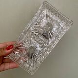 Tray and 3 vintage ramekins in worked glass
