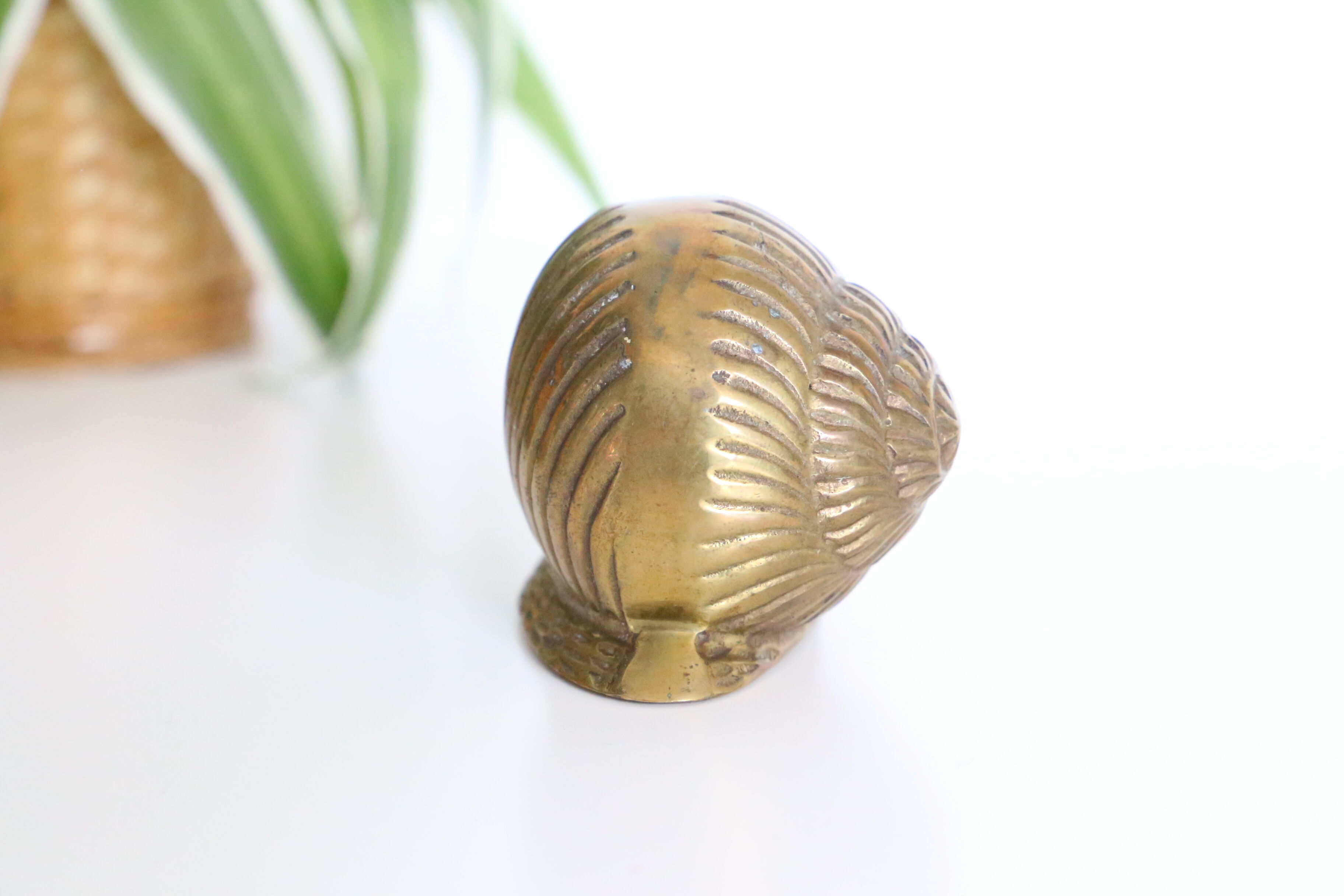 Vintage brass snail
