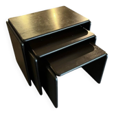 Set of 3 ebonized Italian nesting tables