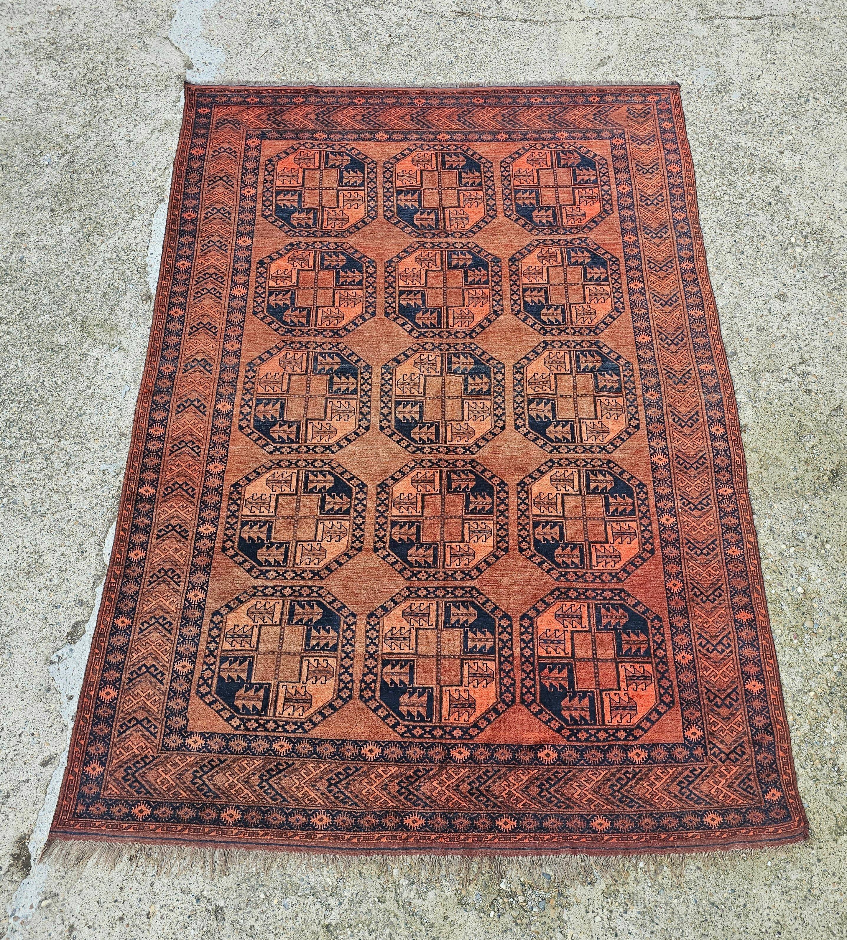 Ersari Afghan Antique XL hand-knotted wool silk rug