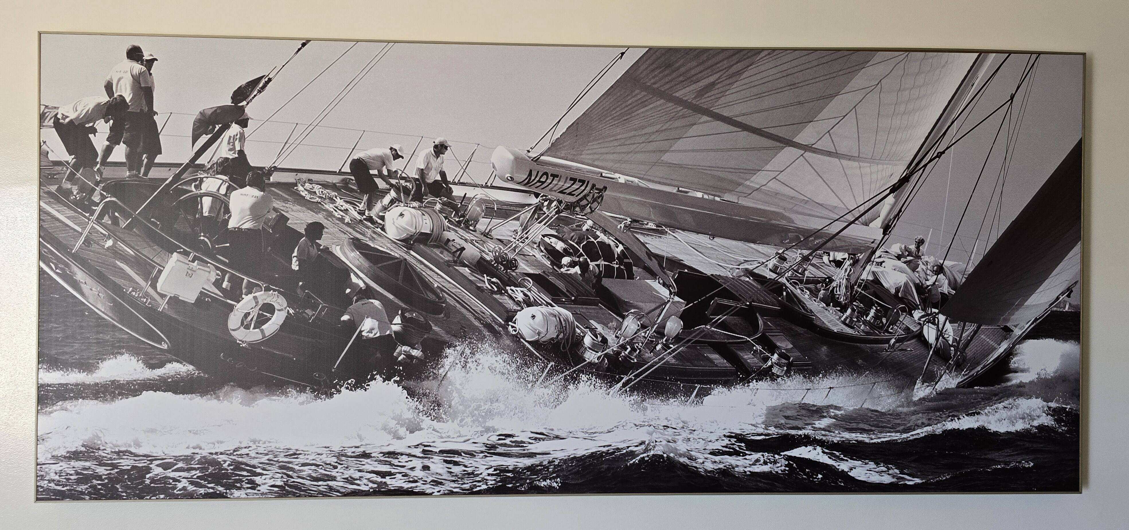 Screen print of a sailboat - large size 230 cm