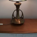 Brass and opaline lamp