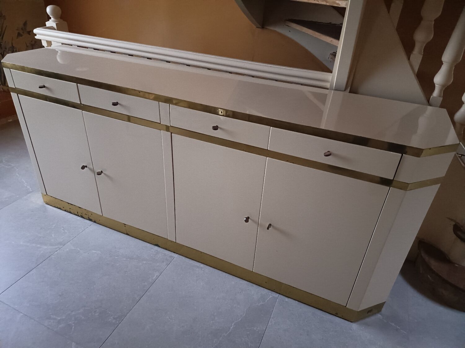 Enfilade with 4 doors signed Jean Claude Mahey