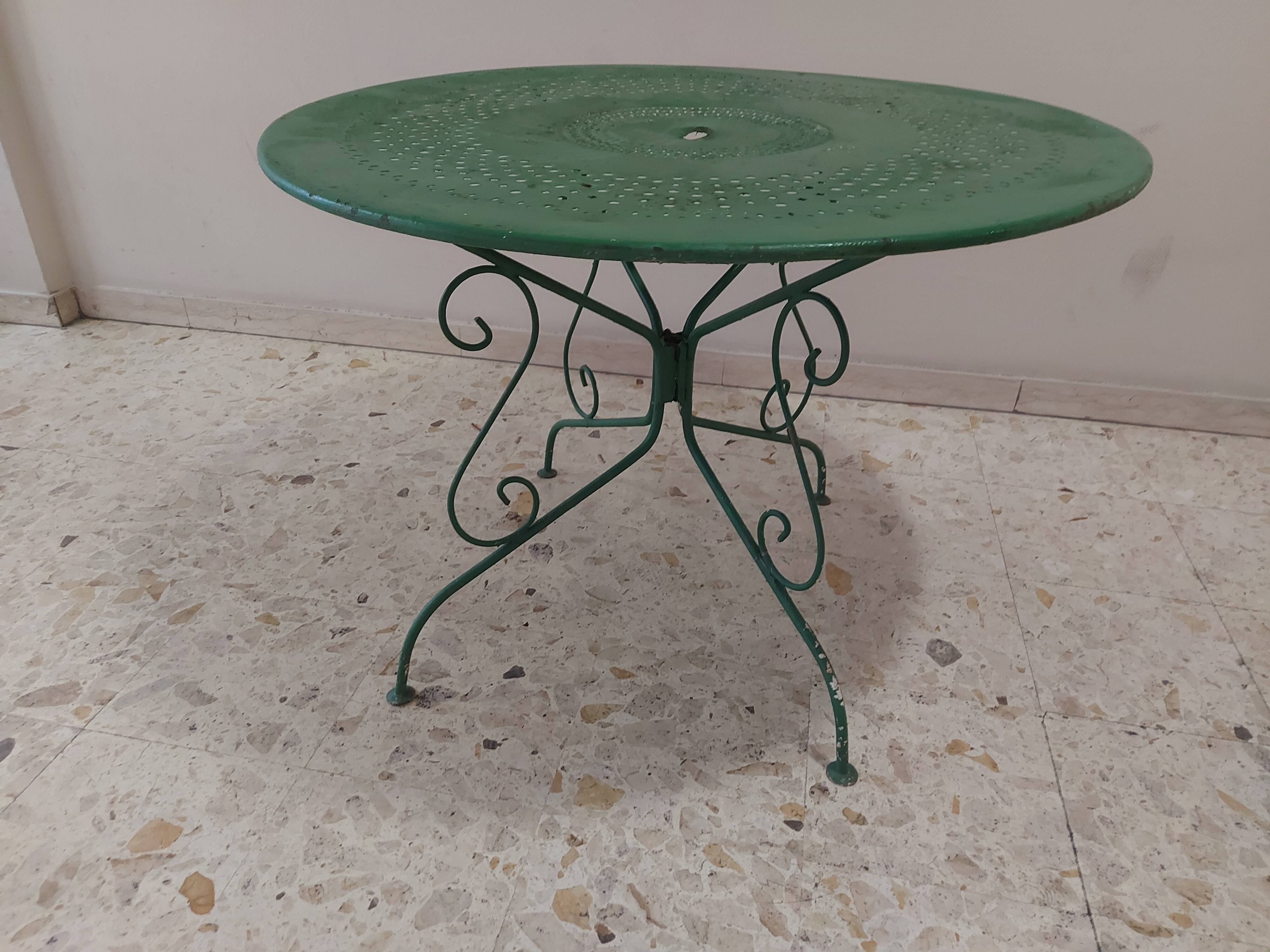 Old metal garden table