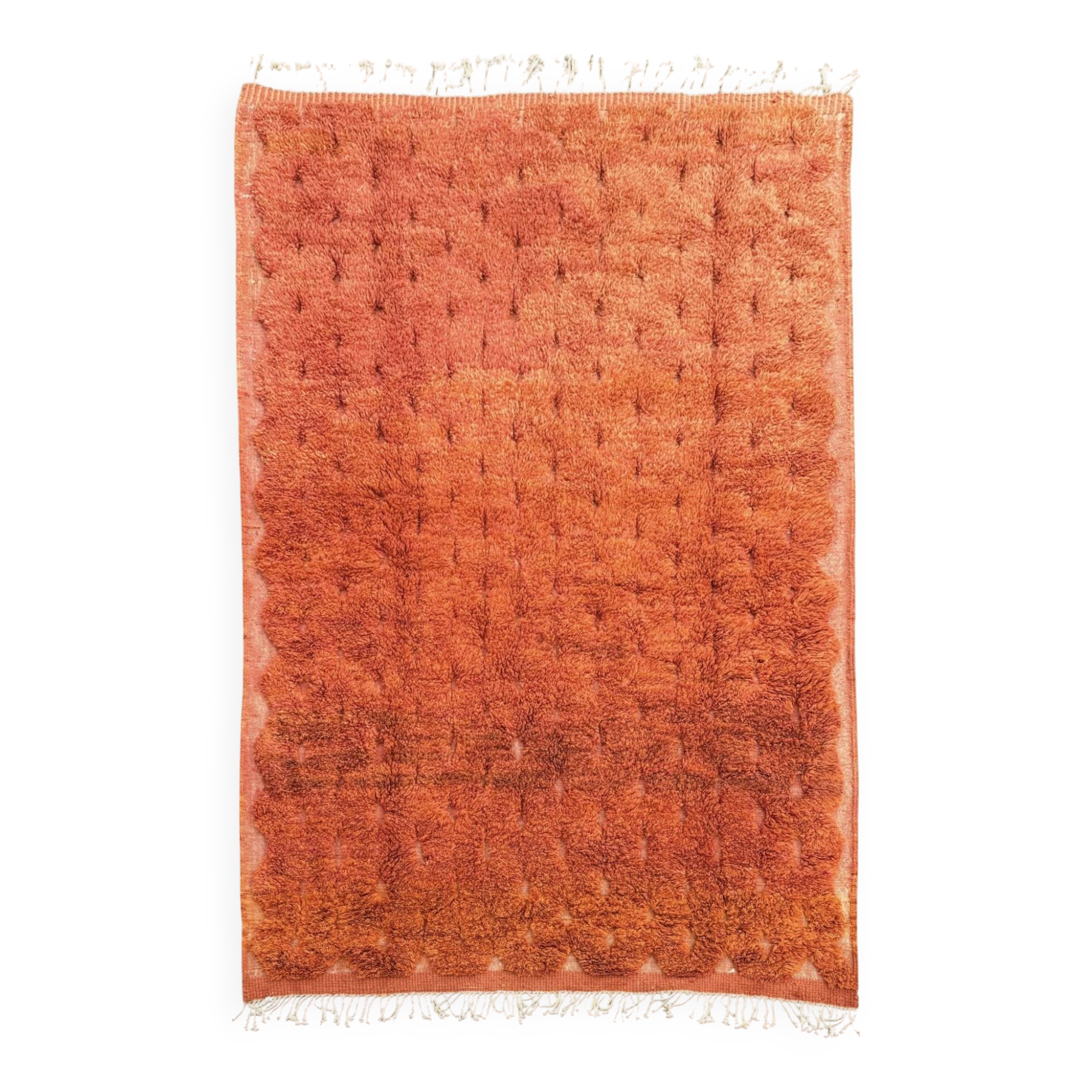 Naraja/ Mrirt Berber rug in orange natural wool