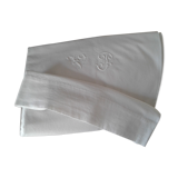 Old linen, cotton sheet, VP embroidery and open edge