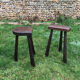 Paire de tabourets de chalet en bois