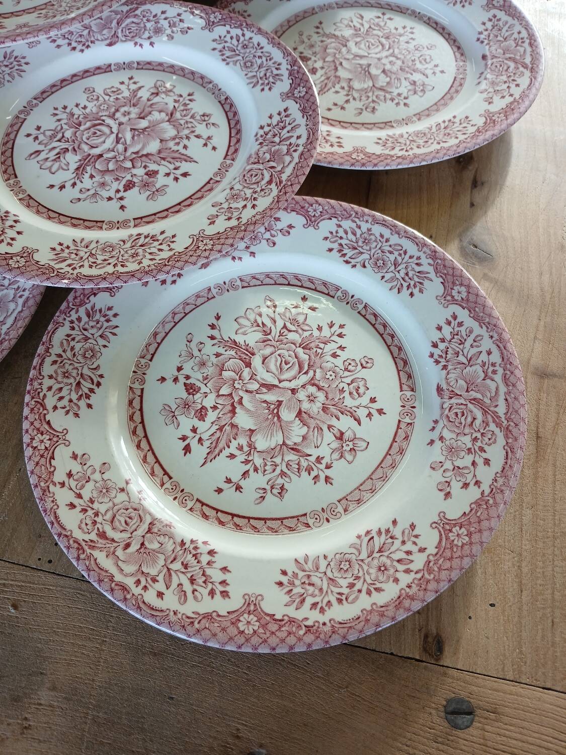 14 Antique English Dinner Plates