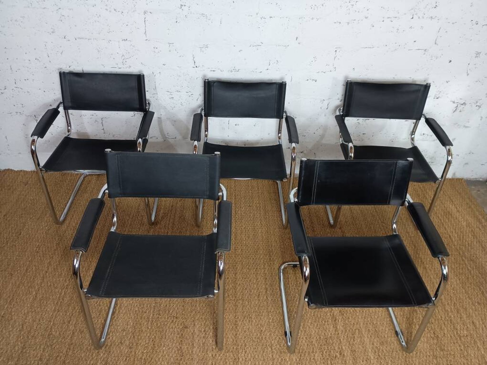 Ensemble de 5 fauteuils style B34 Marcel Breuer