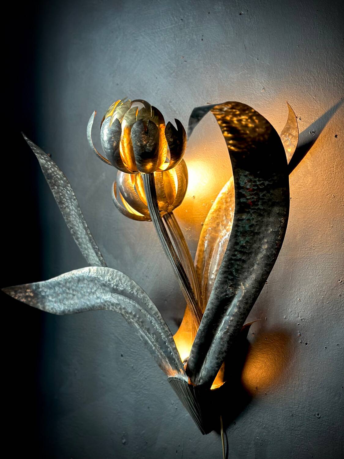 Large floral wall sconce