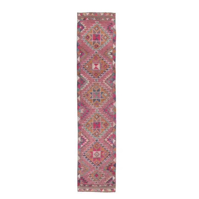 Vintage Turkish hand-knotted tribal runner 82x382